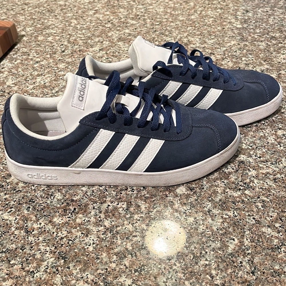 Adidas navy sneakers size 8 women's, similar to Gazelles